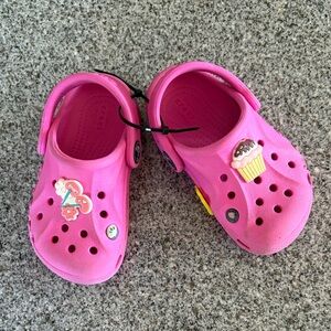 CROCS Kids Pink Sandals with Cute Charms